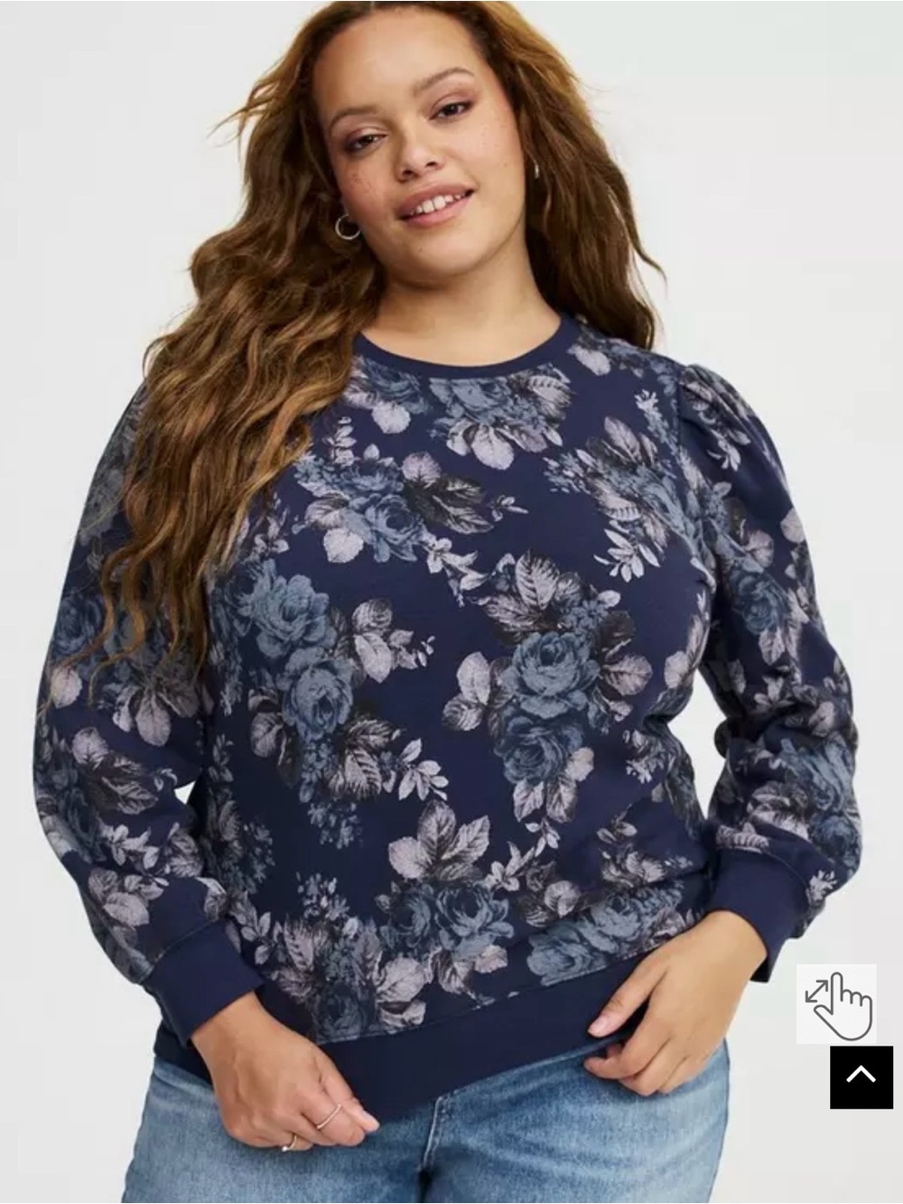Torrid Blue Floral Sweatshirt 3x NWT